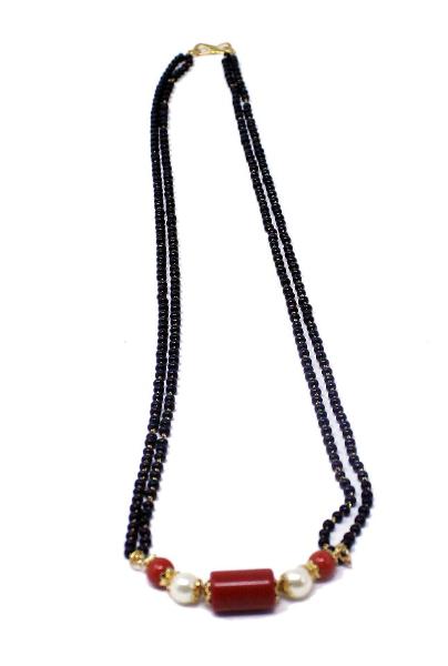 Black beads deals necklace indian